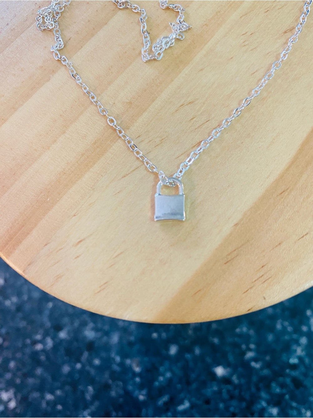 Silver Padlock Pendant Necklace